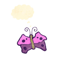 cartoon butterfly with thought bubble