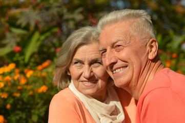 Beautiful caucasian elderly couple