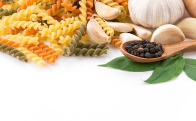 dry pasta spaghetti with ingredient