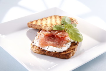 sandwich with salmon  