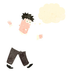retro cartoon man with thought bubble
