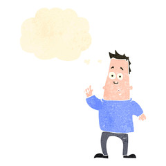retro cartoon man with question