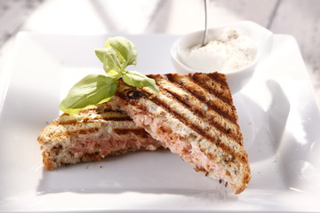 Toast with salmon