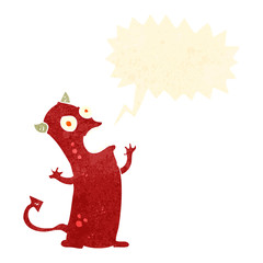 retro cartoon shouting devil