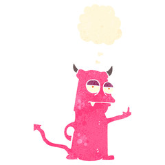 retro cartoon rude little devil