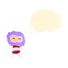 retro cartoon little cloud creature