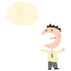 retro cartoon angry office man