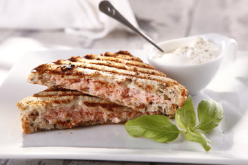 Toast with salmon