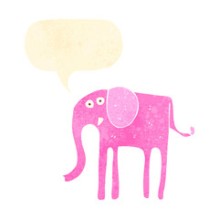 retro cartoon elephant with speech bubble