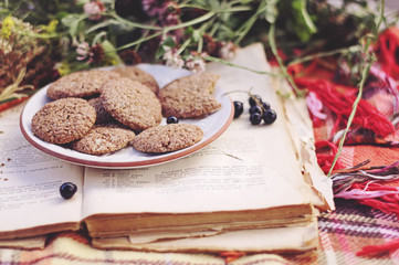 Cookies with old book 
