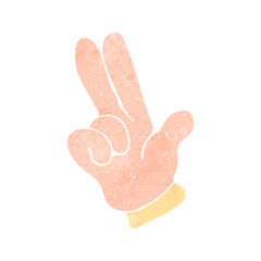 retro cartoon counting hand symbol