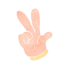 retro cartoon counting hand symbol