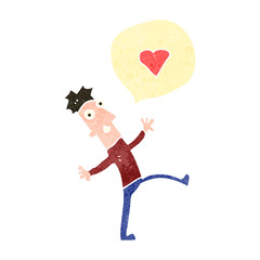 retro cartoon man in love