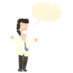 retro cartoon shouting businessman