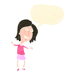 retro cartoon dancing woman