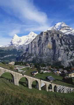 Mt Eiger, Mt Jungfrau and Mt Monch, Murren, Bernese Oberland