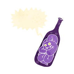 retro cartoon snake in bottle