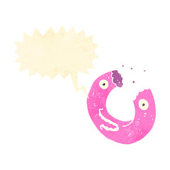 retro cartoon donut