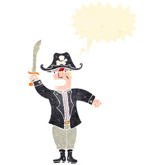 retro cartoon pirate captain