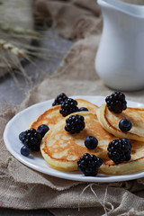 Sweet homemade pancakes with berries