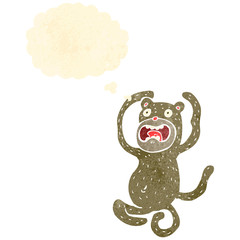 retro cartoon crazy monkey