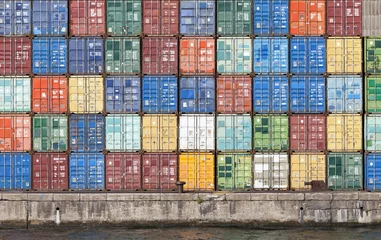 Keuken spatwand met foto Containers in de haven van Antwerpen, België © Ralf Gosch