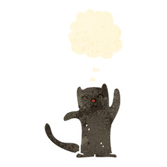retro cartoon cat with thought bubble