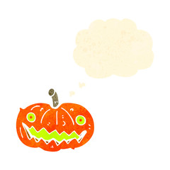 retro cartoon halloween pumpkin