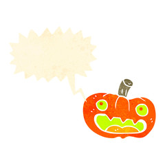 retro cartoon spooky pumpkin