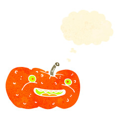 retro cartoon halloween pumpkin