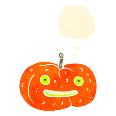retro cartoon halloween pumpkin
