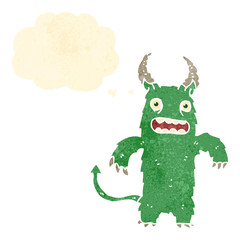 retro cartoon hairy monster