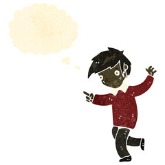 retro cartoon dancing boy