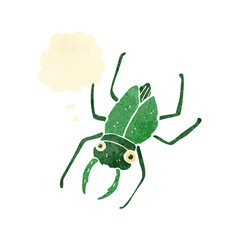 retro cartoon giant bug,