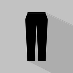 Women's monochrome trousers icon on grey background