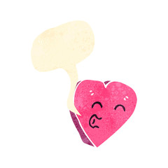 retro cartoon heart with speech bubble