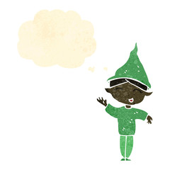 retro cartoon christmas elf