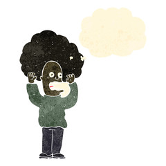 retro cartoon terrified man