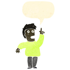 retro cartoon man shouting warning