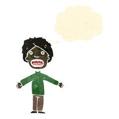 retro cartoon shocked boy