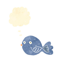 Naklejka premium retro cartoon blue bird