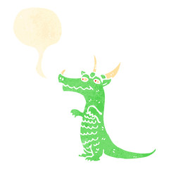 retro cartoon dragon