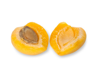 apricot fruits isolated on white background