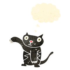 retro cartoon black cat