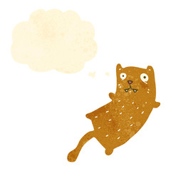 retro cartoon cat with thought bubble