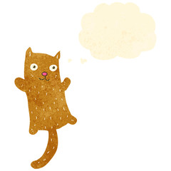 retro cartoon cat with thought bubble