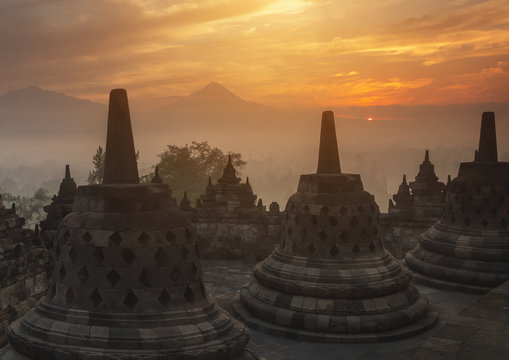 Borobudur Buddhist Temple, Java, Indonesia