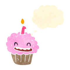 retro cartoon cupcake