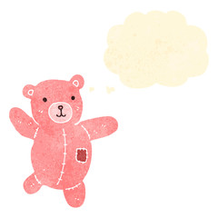 retro cartoon pink teddy bear