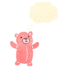 retro cartoon pink teddy bear